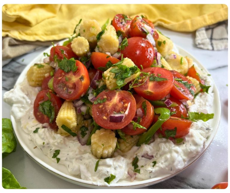 סלט עגבניות שרי ותירס גמדי